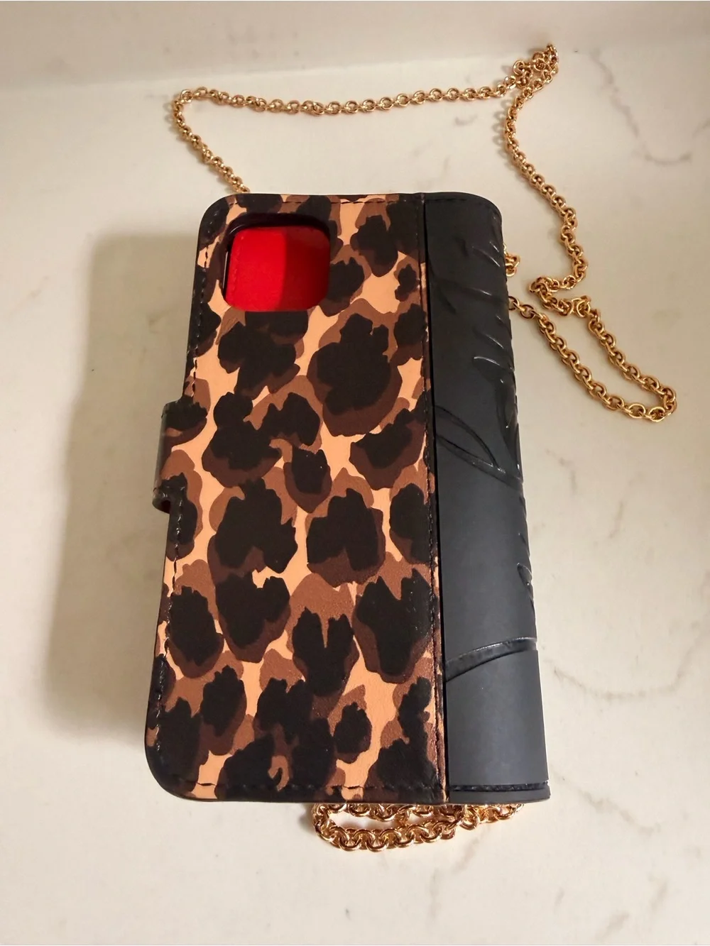 Christian Louboutin Leopard Print Loubiflap Chain iPhone Case - 11 Pro